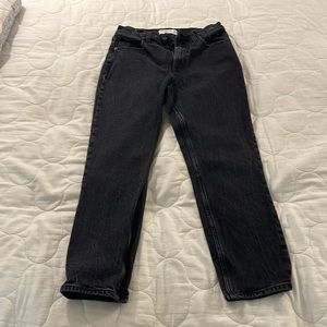 A&F Black high rise mom jeans